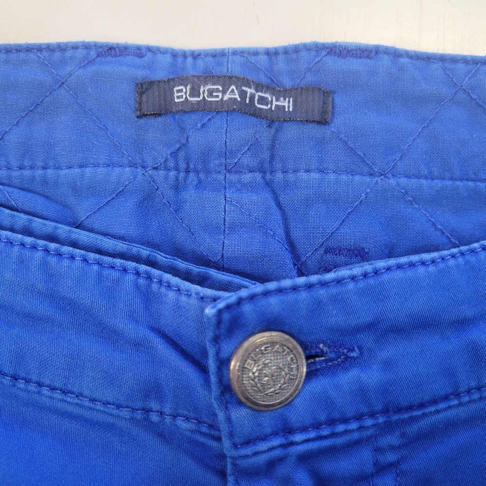 BUGATCHI Mens 35x34 Blue‎ Cotton Elastane Straight Leg Chino Pants